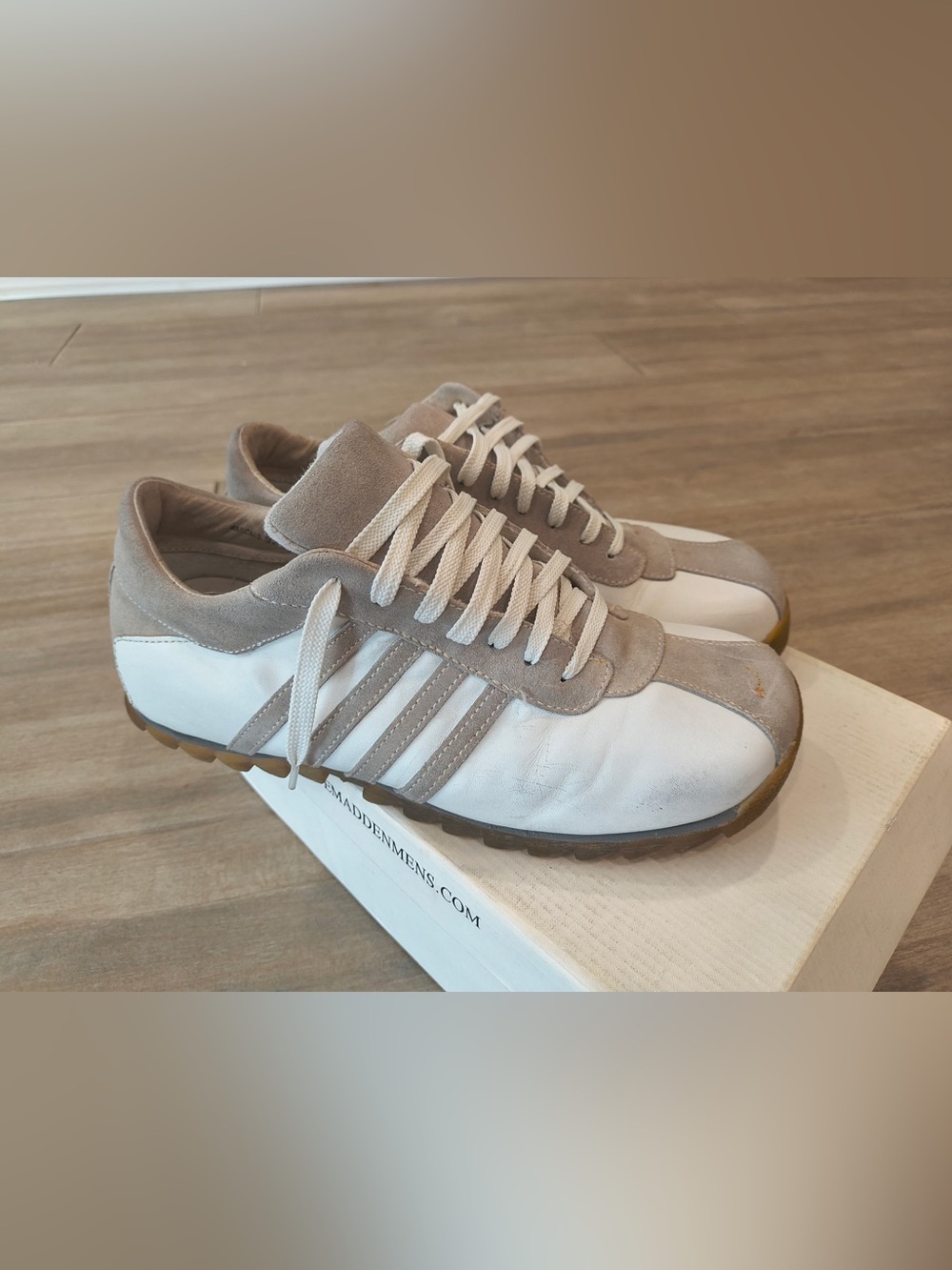 Men's Steve Madden Casual Suede & Leather Sneakers - Taupe/White